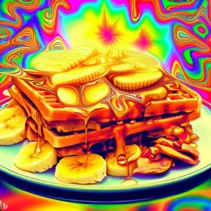banana oat spelt vegan waffles wp9 version illustration