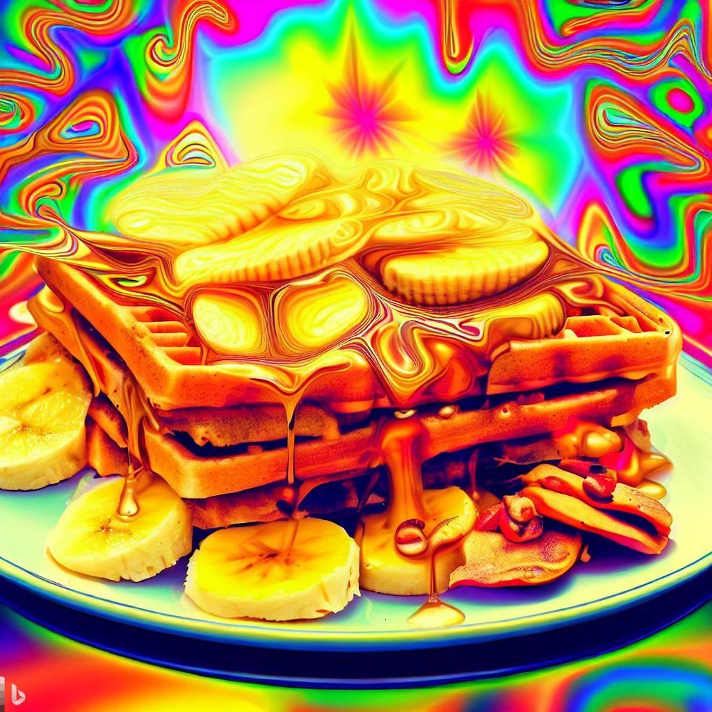 banana oat spelt vegan waffles wp9 version illustration