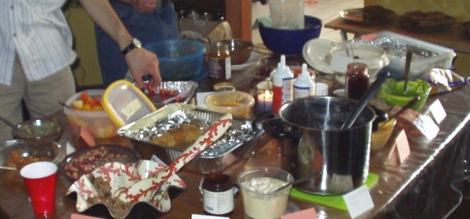 table with vegan waffle toppings