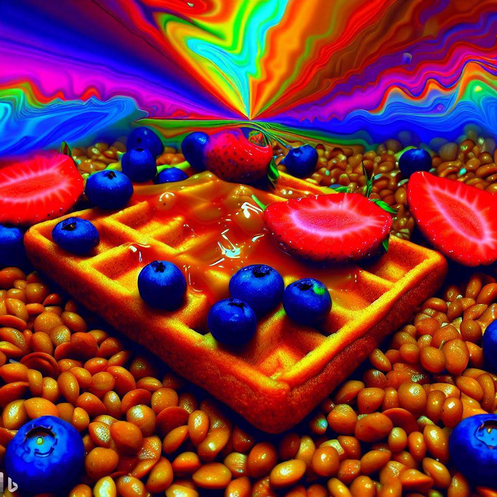 buckwheat rice molasses gluten-free vegan waffle illustration
