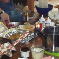 vegan waffle toppings on table