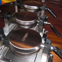 waffle irons ready for baking vegan waffles