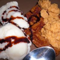 Vegan Waffle & Ice Cream with Peanut Butter Fluff