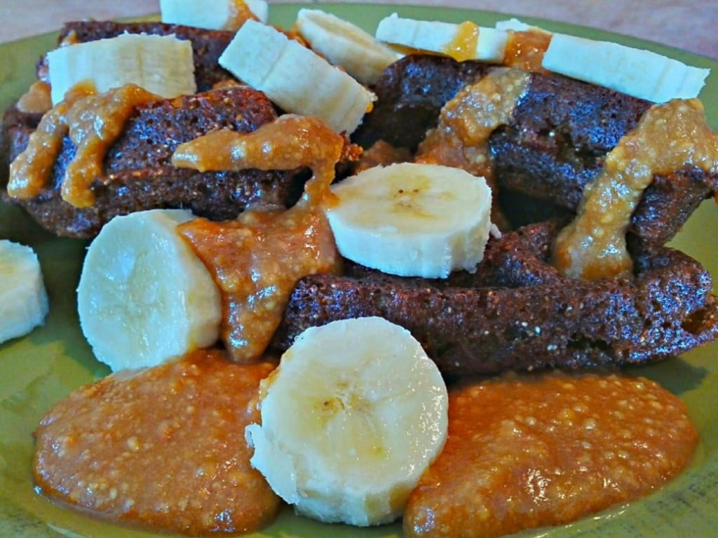 Warm Peanut Ginger Agave or Maple Sauce Waffle Party Vegan Waffle