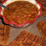 Yeast-Raised Cornmeal Chili Dippin’ Vegan Waffles