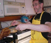 Dave making vegan waffles
