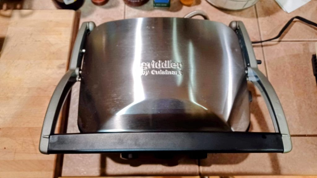 cuisinart griddler waffle maker, top view