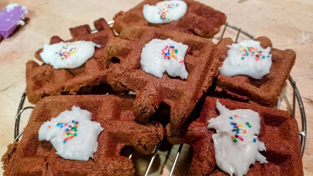 vegan gingerbread waffles for neighbors on Christmas